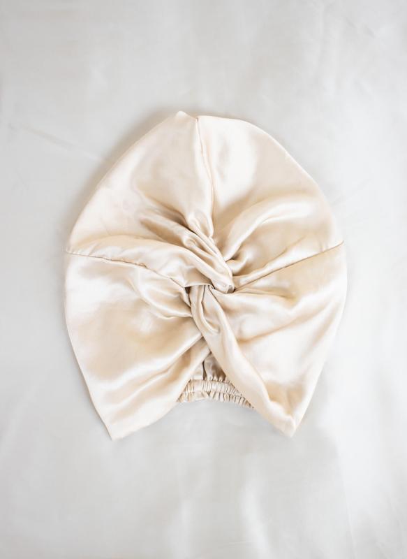 Siden Selma Sidenturban, champagne - almaofsweden.se