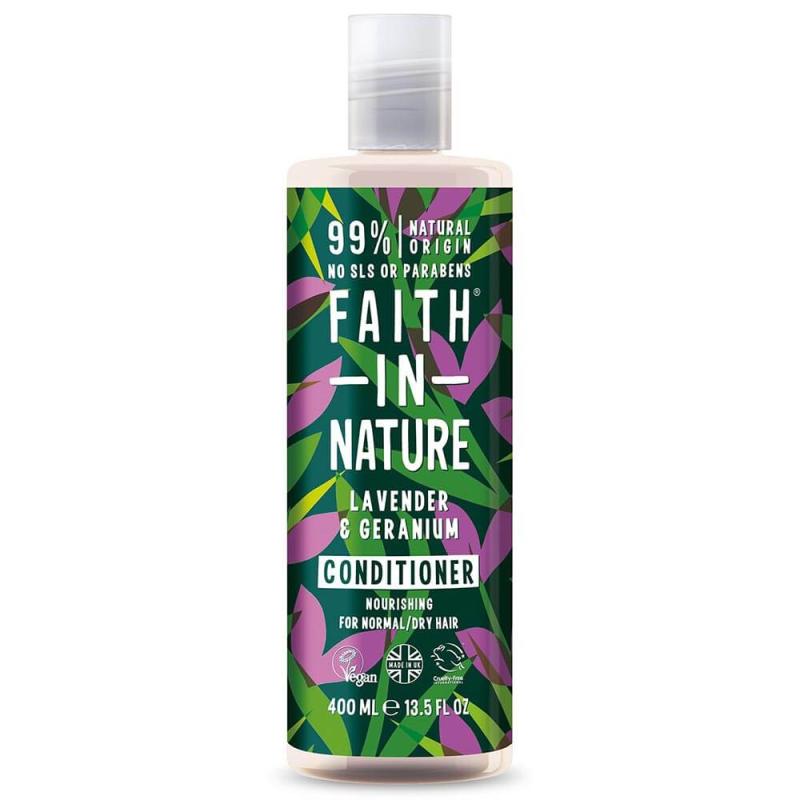 Faith in Nature Lavender & Geranium Conditioner för normalt till torrt hår - almaofsweden.se