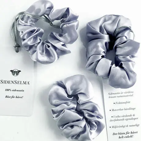 Siden Selma Fyllig scrunchie 100% mullbärssilke - almaofsweden.se