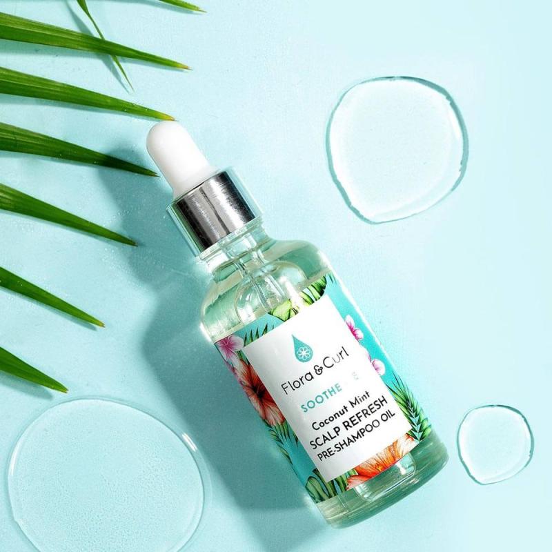Flora & Curl Coconut Mint Scalp Refresh Pre-Shampoo Oil - almaofsweden.se