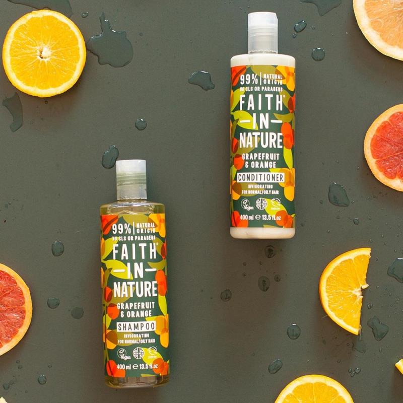 Faith in Nature Grapefruit & Orange Shampoo för normalt till fett hår - almaofsweden.se