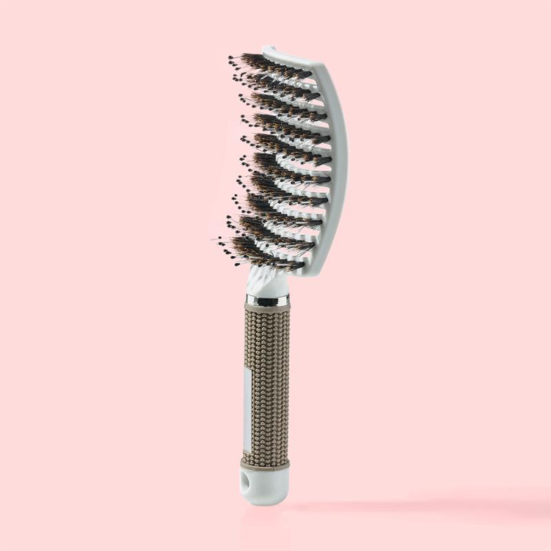 Yuaia Hair Care Curved Paddle Brush med vildsvinsborst - almaofsweden.se